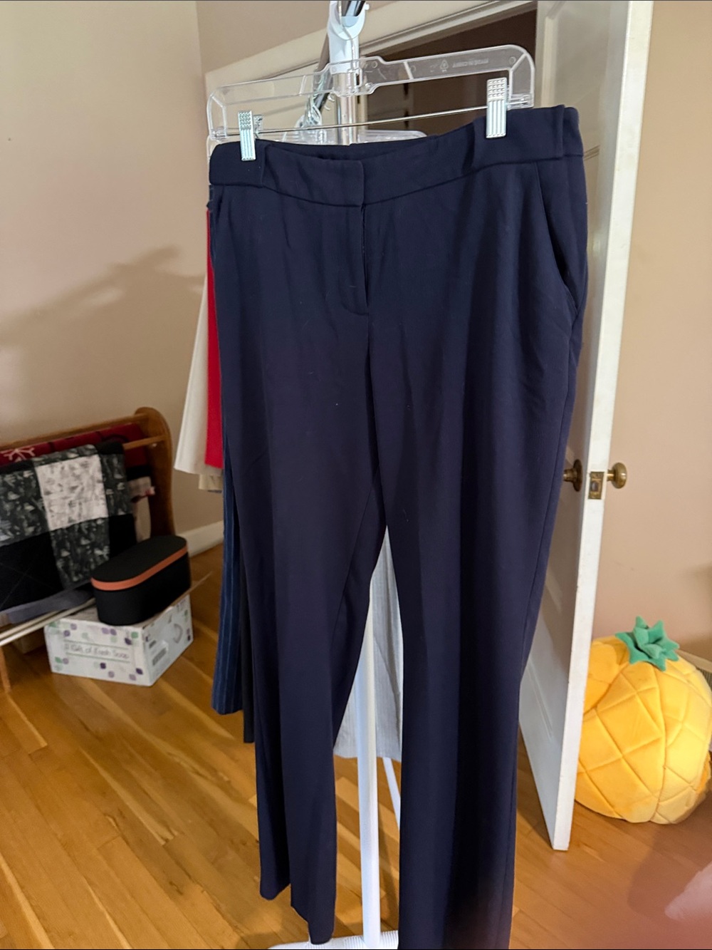 Maurices Navy Straight-Leg Pull-On Trousers